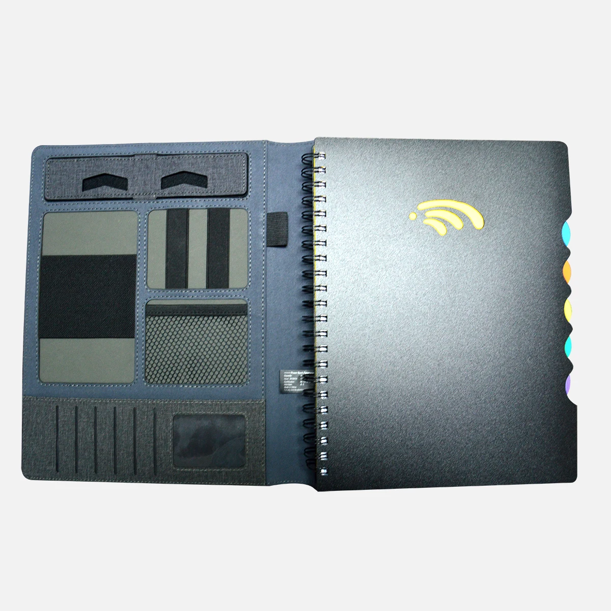 promotional business gift set real leather journal power bank