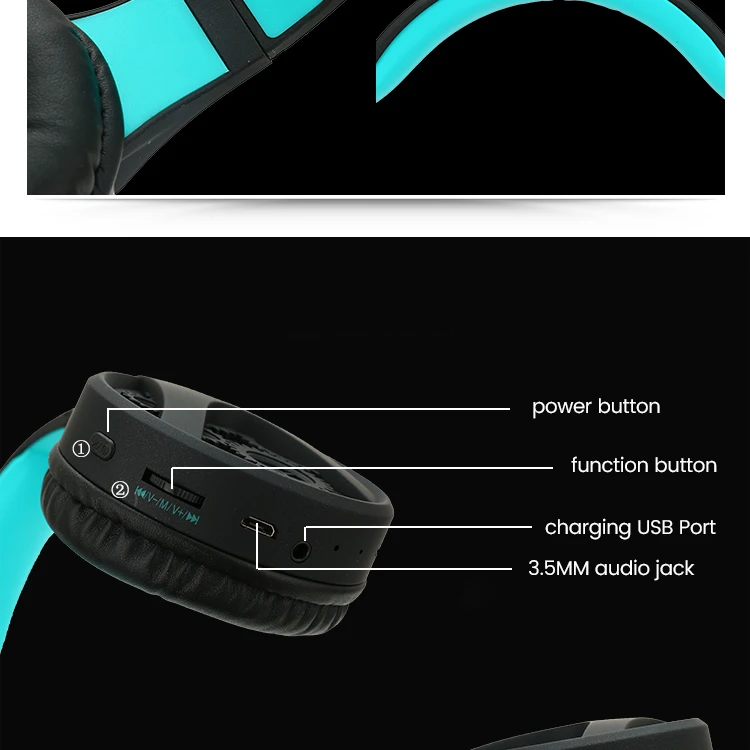 Somostel SMS-CK07 Wireless Headphone Fire Phenix Series With Listening FMBluetoothPlug-In-CardLine In Function - ANKUX.COM