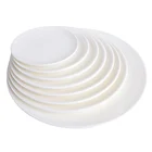 Wholesale price custom round plain white unbreakable plastic tableware melamine plates for restaurant