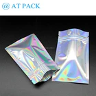Packing Bags Holographic Ziplock Bags Custom Printed Holographic Foil Packing Bags With Ziplock