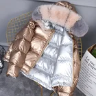 Fur Coat 2020 Winter Double Wear Puffer Down Overcoat Fox Fur Collar Winter Shiny Women Jackets Coat