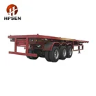 40ft 50ft 60ft 容器ロックトラック 12 メートル負荷容量 3 車軸フラットベッドセミトレーラー
