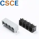 Stacked RJ11 Modular Jack 1 * 4 Port Contact Resistance 30 Milliohm Max With Post