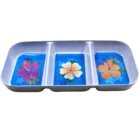 3 part divided plate tray melamine kids customized design melamine dish plate for serving plate tray