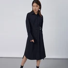 High end custom casual fashion shirt long sleeved belt women dress