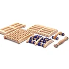Cellulite Reduction Slimming handheld wooden foot roller massager reflexology wood therapy massage set