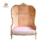 High back throne chair pink castle queen king throne double seat chair for wedding and banquet for sale