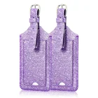 2019 Lady Personalized Travel Bag Accessories Customized Airplane Glitter Leather Luggage Tag