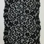 Fashion jacquard spandex nylon decorative elastic black lace for bra underpants