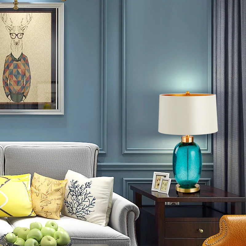 Decorative glass fabric modern home decor LED hotel home table light