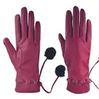 Manufacturer Custom High Quality Women Winter Warm Fashion Pu Synthetic Leather Gloves
