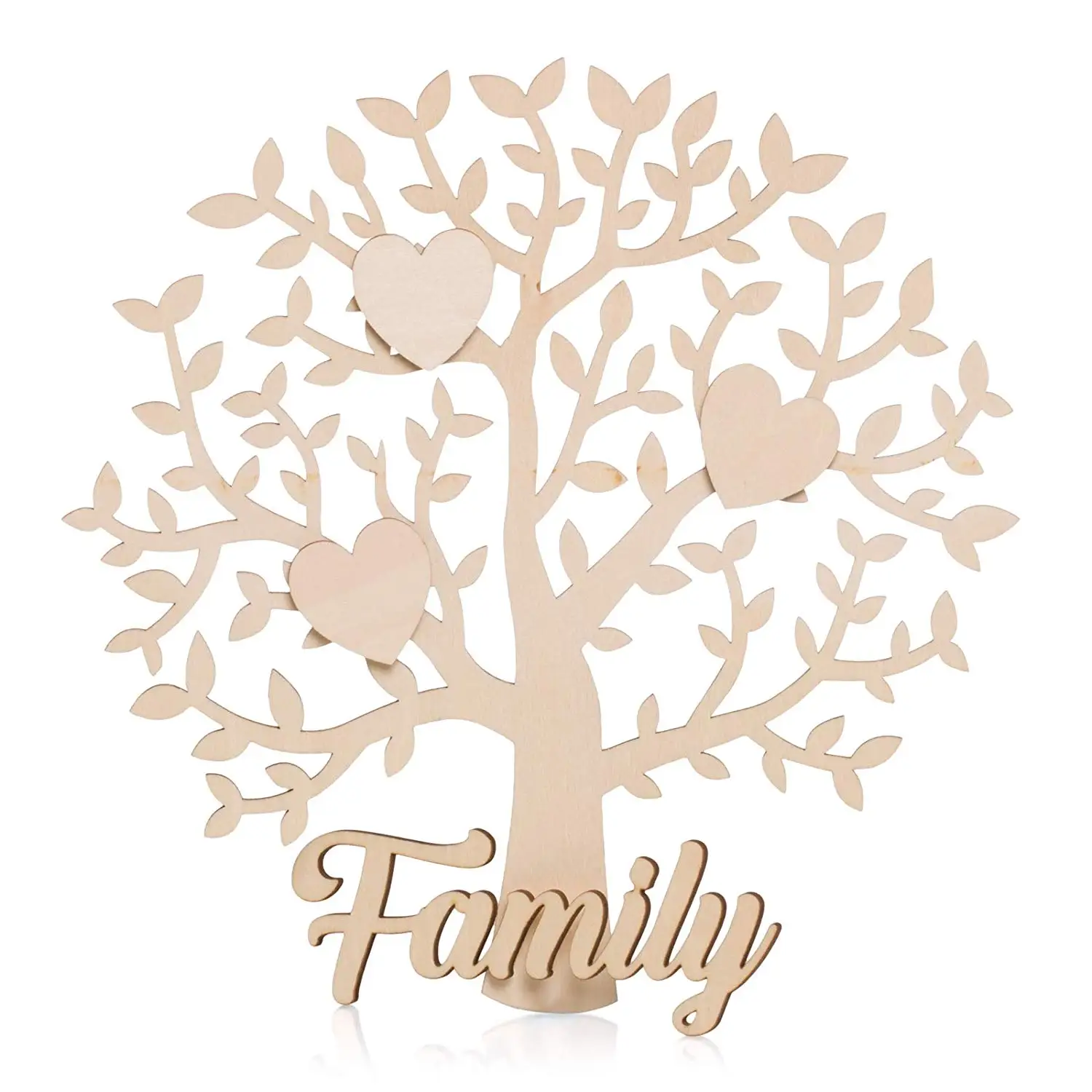 wooden hearts wooden family sign material  timber size custom f