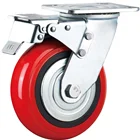 Heavy duty caster wheel material handling swivel with brake plastic core pu 8 inch tool box wheels