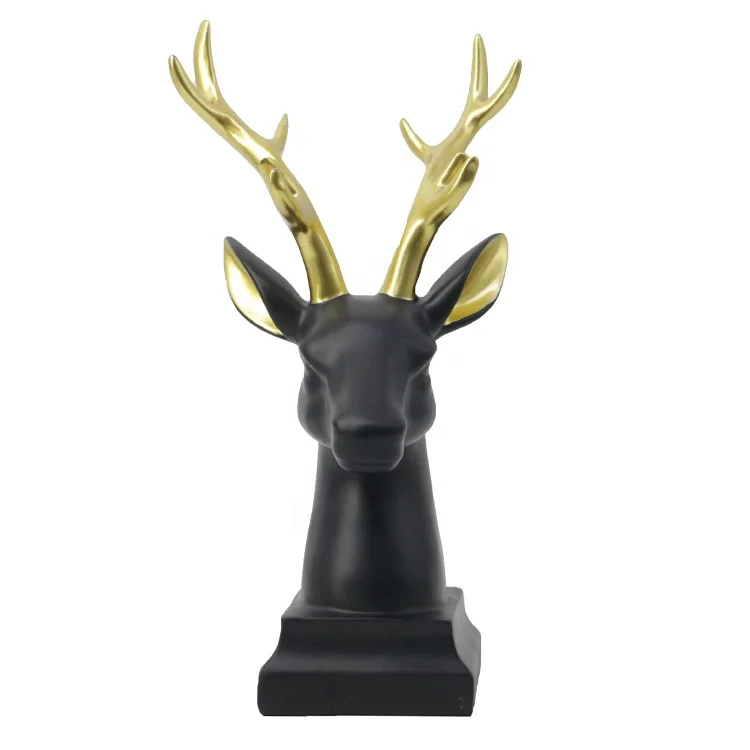 Amazon Hot Sale Home Tabletop Decoration Resin Deer Head Resin Black Home Decor 3d Deer Head Sculpture Buy Resin Deer Head 3d Deer Head Sculpture Deer Head Decoration Product On Alibaba Com