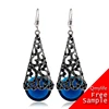 Sell like hot cakes jewelry full of antique hollowed-out alloy earrings set gemstone ethnic style earrings