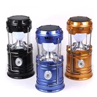 ABS 6 LED Multi-function Rechargeable Solar Camping Lantern Outdoor Solar Camping Lamp portable Emergency light