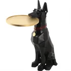 Table Nordic Home Decor Resin Dog Side Table Statue Figurine Resin Dog Holding Tray Sculpture/