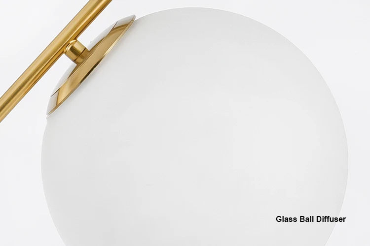 Modern home decor desk lamp gold glass ball muti color simple table light