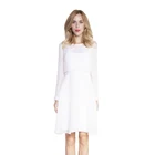 2020 Latest spring summer woman fashion white long sleeve Elegant dress