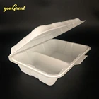 Y20 eco friendly disposable bento box bio degradable food packaging cornstarch lunch box clamshell