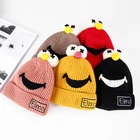 Hot Winter Smile Face Cute Plain Children Double Knitted Kids Hats