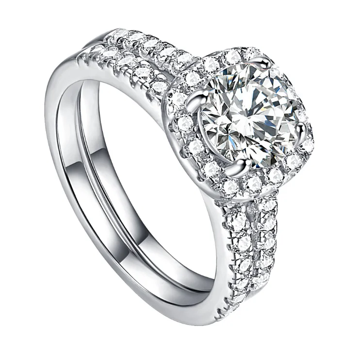 Women's 925 Sterling Silver Wedding and Engagement Ring Low Cost CZ White Rhodium Plated Elegant Style