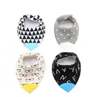 Baby silicone teething toys baby bandana drool bibs soft cotton bandana baby bib with teether
