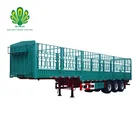 China 3 Axle 40-60 Tons Stake Animal Transport Cargo fence trailer