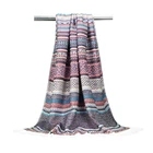 One-Stop Service Jacquard Scarf Factory Cheap Jacquard Scarf Lady Autumn Viscose Shawl Striped Tassel Scarf for Women