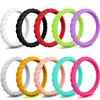 Blow-out twist silicone ring wedding ring