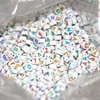 Diy Accessories Manual Beaded 7mm Acrylic White Heart Shaped Multi-Colorful Alphabet Beads