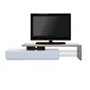 Wood Mdf Glass Television Table Tv Bench With 3 Drawers Storage
