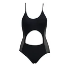 One piece front hollow out side mesh back cross strappy bathing suits plus size sexy bikini swimwear