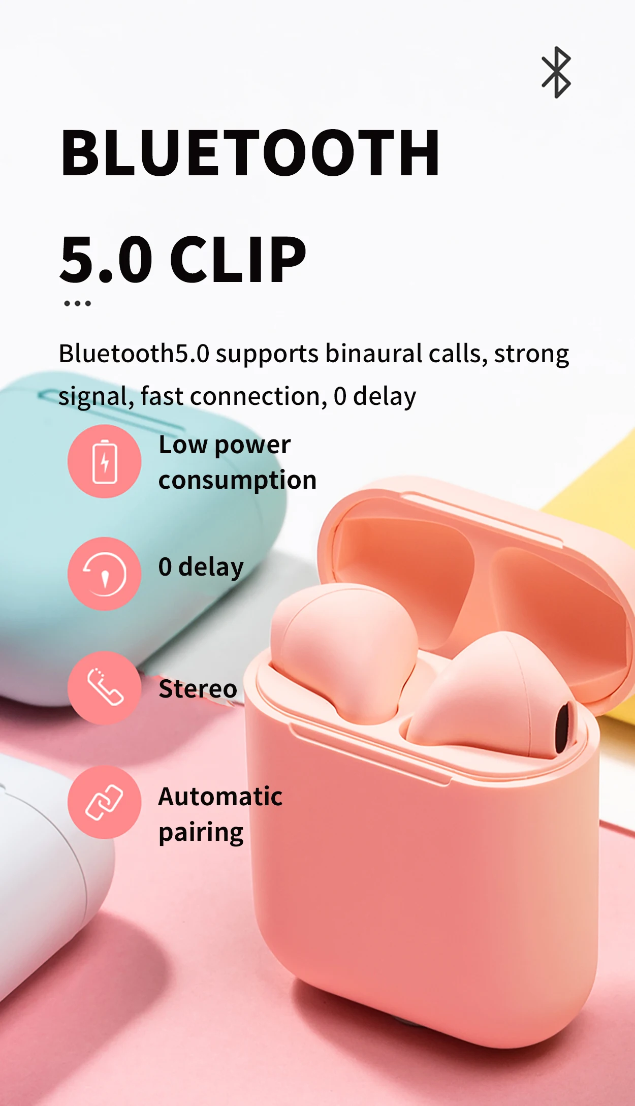 Macaron Headphone Inpods 12 i12 Frosted Matte Touch Feeling Tws Wireless Earphone For iPhone 11 Pro Android Earbuds Stereo - ANKUX.COM