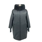 Fashionable latest style real fur collar large size ladies loose and casual winter hooded coats jackets