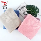 fashion knurling design soft luxury popular colorful coral fleece bath towel ,hand towel set