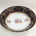 2020 fashion style luxury gift set blue European style big ceramic salad bowl