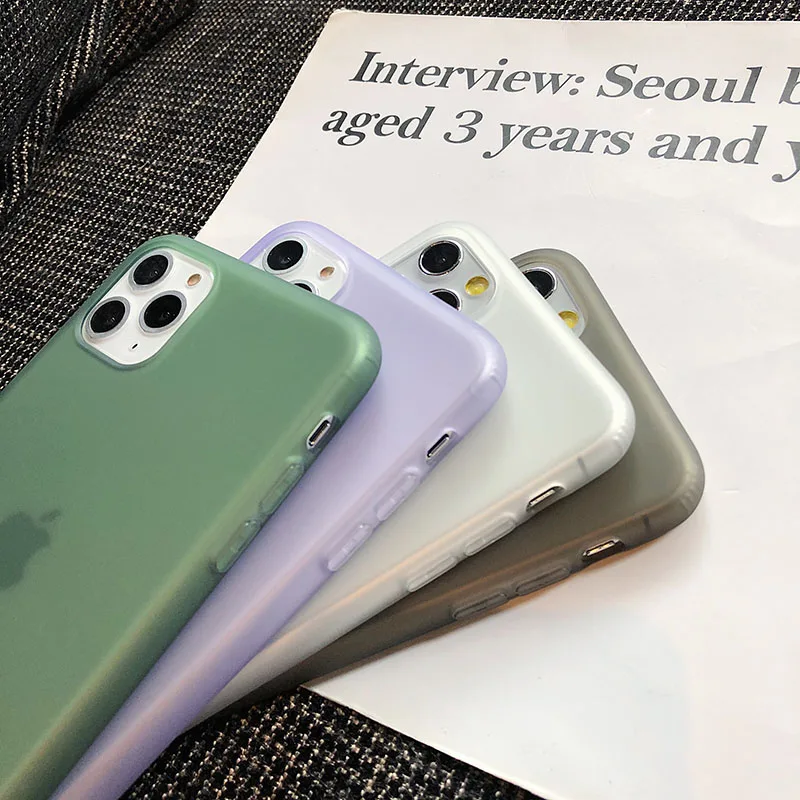 Ultra Thin Soft Silicone TPU Phone Case for iPhone 11 Pro Max Back Cover for iPhone 11, 5 colors