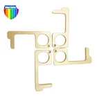 No Touch Key Brass Door Opener Hygienes Hand Antimicrobial Custom Metal Keychain