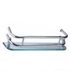Bathroom accessories brass base shelf brass corner glass shelf