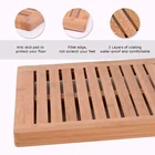 Bamboo Bathroom Bath Mat Bamboo Shower Mat Square Bath Non-Sliding Mats Natural
