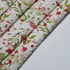 Top Red Floral Printed Lace 100% Cotton Embroidery Fabric Garment