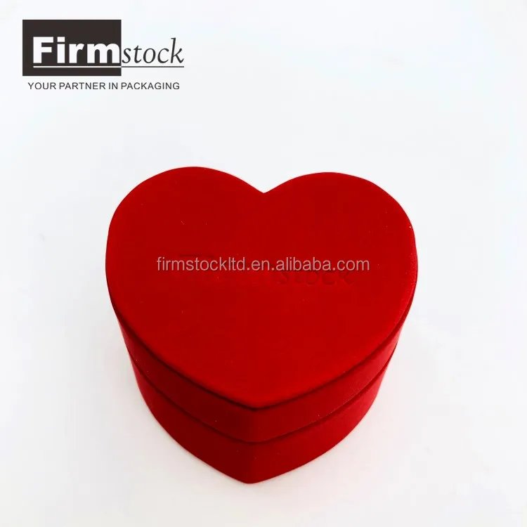 custom heart shaped red pu leather engagement ring box gift
