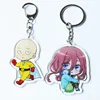 Promotional keychains custom transparent acrylic keyring clear plastic keychains with metal key ring