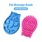 Soft Rubber Bristles Pet Dog Cat Hair Grooming Bath And Deshedding Brush