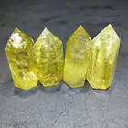 wholesale natural citrine quartz point yellow healing crystal stone crystal craft for fengshui decoration