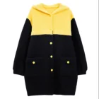 Long Sleeve Front Open Pockets Buttons Long Oversized Casual Knitted Ladies Sweater Coat