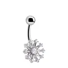 New Navel Ring Belly Button Ring Body Piercing Jewelry Brass Casting Prong CZ