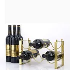 Fashion design wave iron stainless steel tabletop superimposed wine rack for wine storage organizer