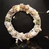 Parties,Home ,Festival Decoration Use Seashells Flower Wreath with shell lights